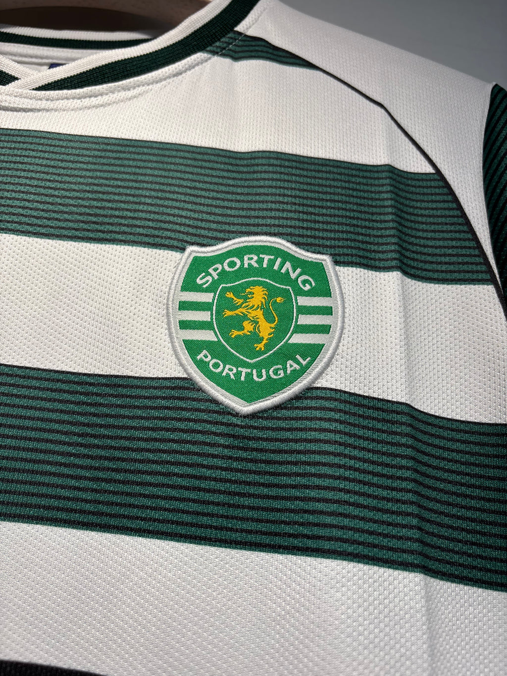 RONALDO SPORTING 2001-03 HOME EMBROIDERY