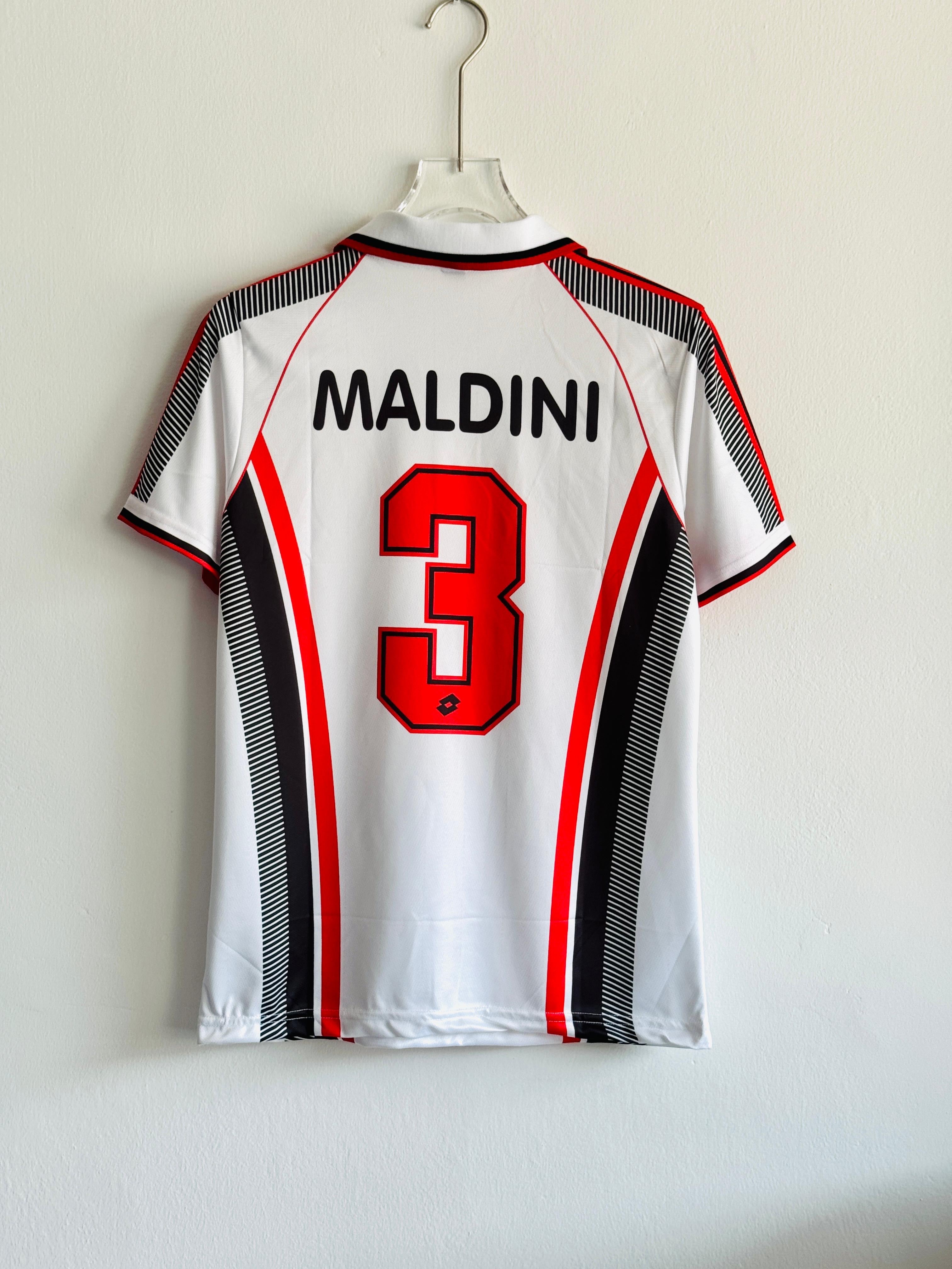 MALDINI AC MILAN 1997-98 AWAY KIT EMBROIDERY