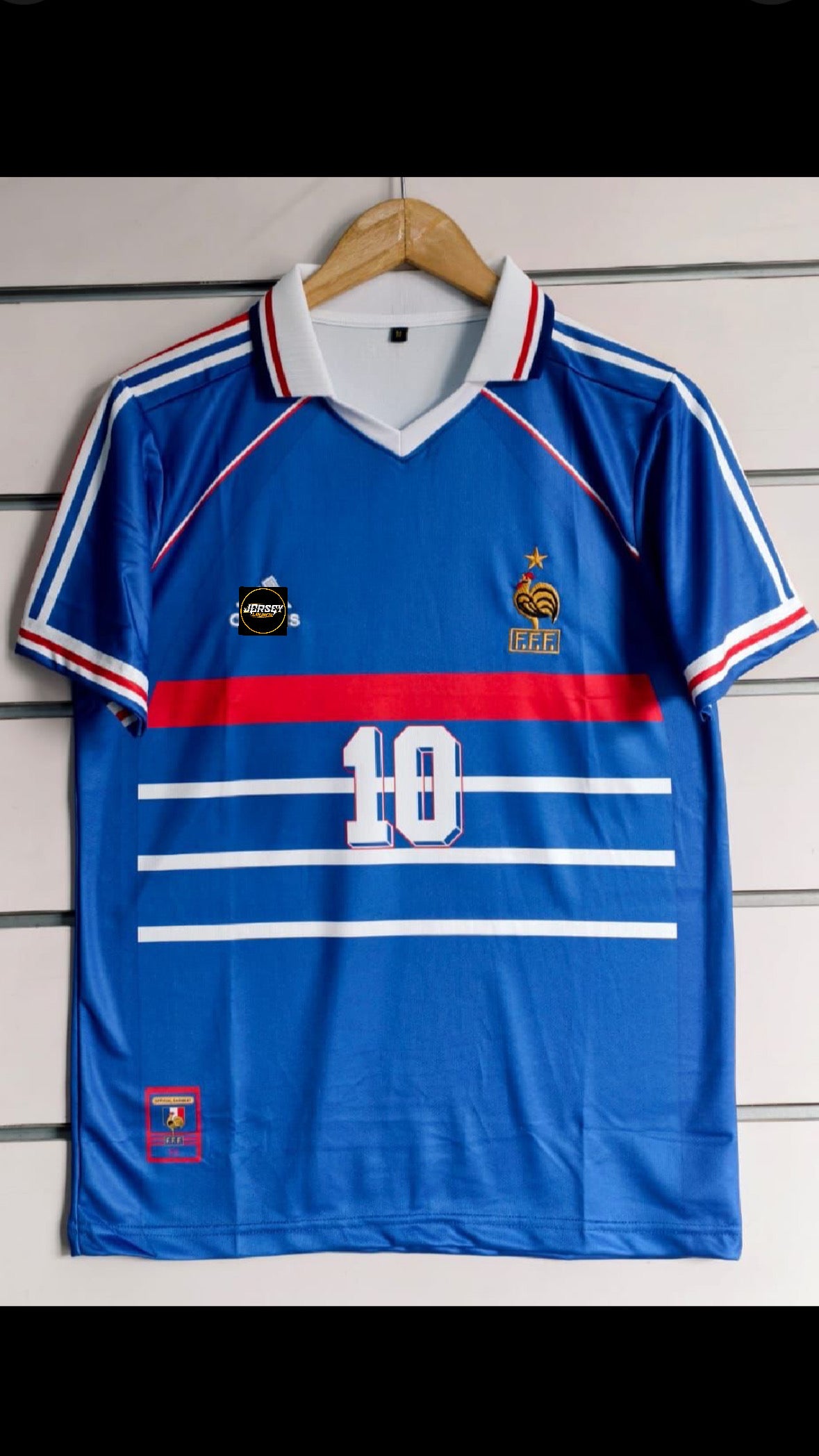 ZIDANE FRANCE 1998 HOME KIT POLO EMBROIDERY