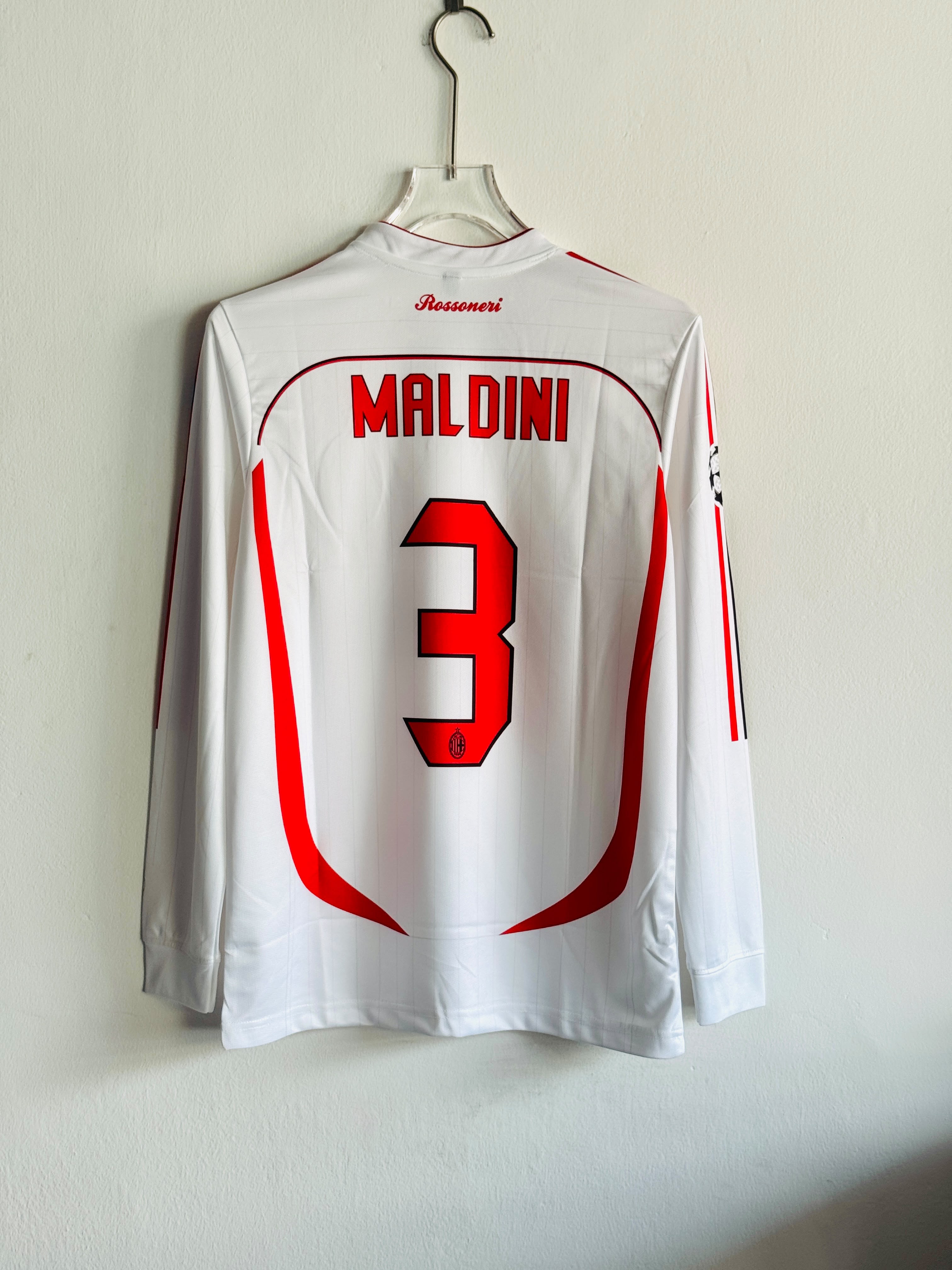 MALDINI AC MILAN 2006-07 HOME KIT EMBROIDERY